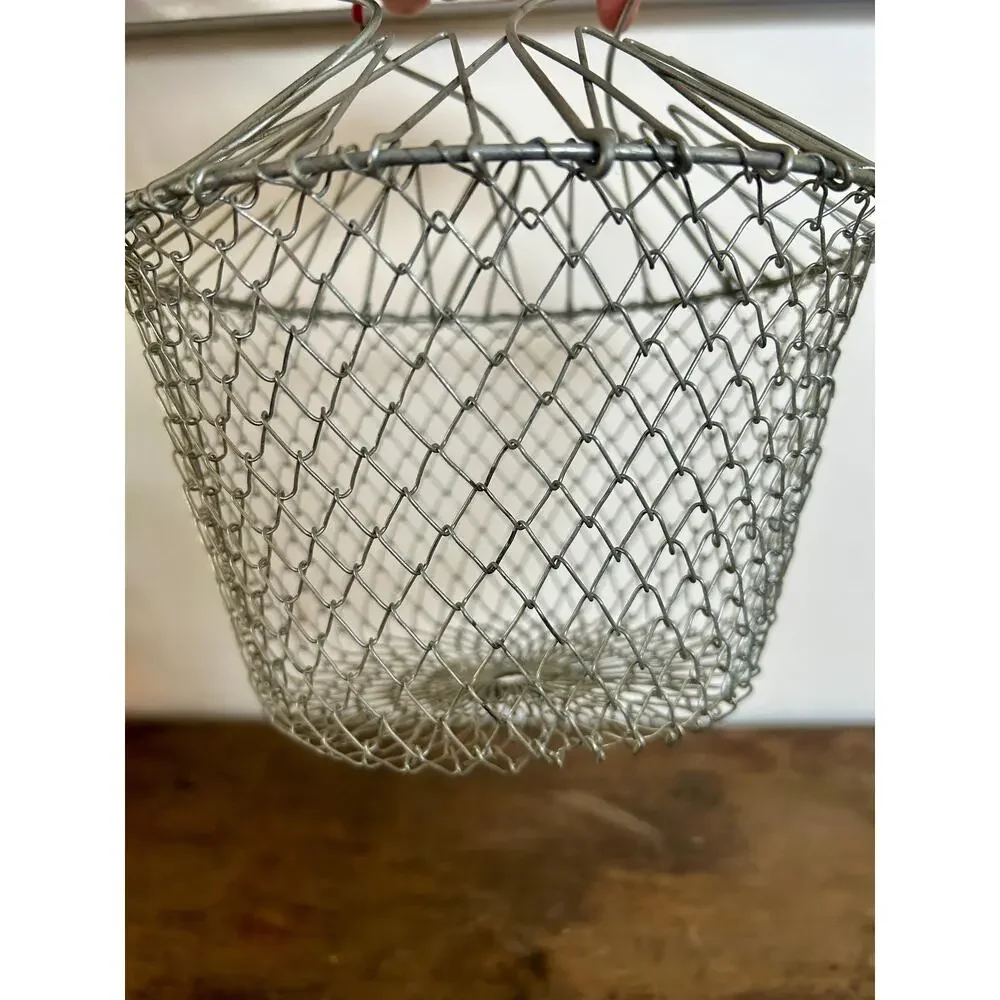 Vintage Wire Hanging Egg Basket | Cottagecore Farmhouse Storage Decor | Kitchen